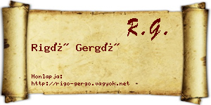 Rigó Gergő névjegykártya