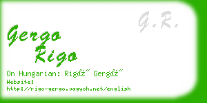 gergo rigo business card